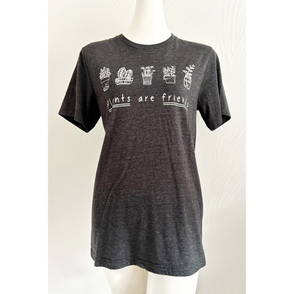 NWOT | 🪴Plants Are Friends Tee Shirt | Medium | Plant 🪴Lover Shirt | Charcoal - Picture 1 of 13